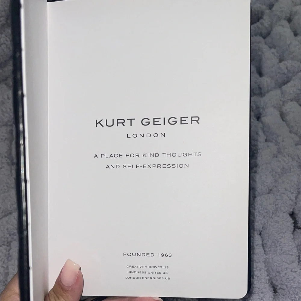 Kurt Geiger Black Quilted Journal with Dust Bag